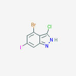 Structure of 4-Bromo-6-iodo-3-chloro (1H)indazole