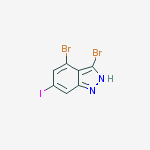 3,4-Dibromo-6-iodo (1H)indazole结构式