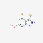 Structure of 3,4-Dibromo-6-methoxy-(1H)indazole