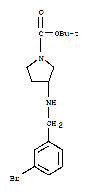 3-(3-BROMO-BENZYLAMINO)-PYRROLIDINE-1-CARBOXYLIC ACID TERT-BUTYL ESTER结构式