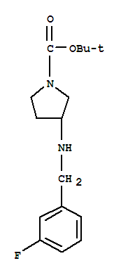 Structure of 3-(3-FLUORO-BENZYLAMINO)-PYRROLIDINE-1-CARBOXYLIC ACID TERT-BUTYL ESTER