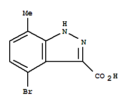 Structure of 4-BROMO-7-METHYL-3-(1H)INDAZOLECARBOXYLIC ACID