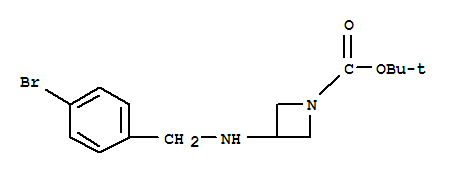 Chemical structure of 3-(4-BROMO-BENZYLAMINO)-AZETIDINE-1-CARBOXYLIC ACID TERT-BUTYL ESTER