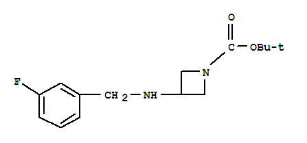 3-(3-FLUORO-BENZYLAMINO)-AZETIDINE-1-CARBOXYLIC ACID TERT-BUTYL ESTER结构式