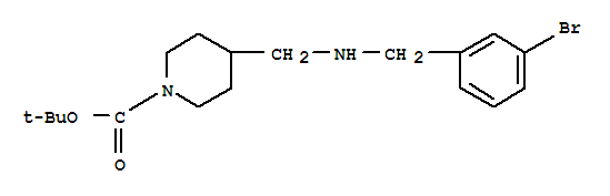 Structure of 1-BOC-4-[(3-BROMO-BENZYLAMINO)-METHYL]-PIPERIDINE