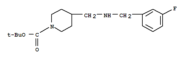 Structure of 1-BOC-4-[(3-FLUORO-BENZYLAMINO)-METHYL]-PIPERIDINE