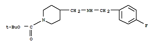 Structure of 1-BOC-4-[(4-FLUORO-BENZYLAMINO)-METHYL]-PIPERIDINE