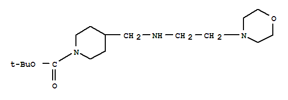 1-BOC-4-([2-(MORPHOLIN-4-YL)-ETHYLAMINO]-METHYL)-PIPERIDINE结构式