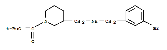 1-BOC-3-[(3-BROMO-BENZYLAMINO)-METHYL]-PIPERIDINE结构式