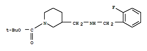Structure of 1-BOC-3-[(2-FLUORO-BENZYLAMINO)-METHYL]-PIPERIDINE