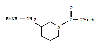 1-Piperidinecarboxylicacid, 3-[(ethylamino)methyl]-, 1,1-dimethylethyl ester结构式