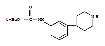 (3-(哌啶-4-基)苯基)氨基甲酸叔丁酯结构式