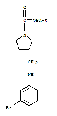 1-BOC-3-[(3-BROMOPHENYL-AMINO)-METHYL]-PYRROLIDINE结构式