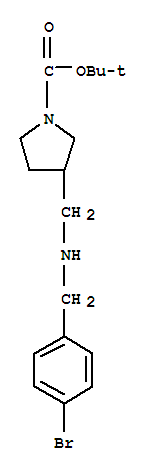 1-BOC-3-[(4-BROMOBENZYL-AMINO)-METHYL]-PYRROLIDINE结构式