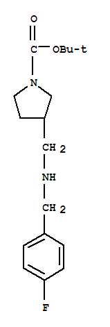 Structure of 1-BOC-3-[(4-FLUOROBENZYL-AMINO)-METHYL]-PYRROLIDINE