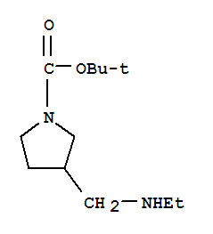 3-[(乙基氨基)甲基]-1-吡咯烷甲酸叔丁酯结构式