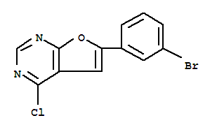 Structure of 6-(3-BROMO-PHENYL)-4-CHLORO-FURO[2,3-D]PYRIMIDINE