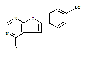 Structure of 6-(4-BROMO-PHENYL)-4-CHLORO-FURO[2,3-D]PYRIMIDINE