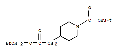 Structure of 4-(BROMO-METHOXYCARBONYL-METHYL)-PIPERIDINE-1-CARBOXYLIC ACID TERT-BUTYL ESTER