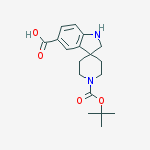 1'-tert-butoxycarbonylspiro[indoline-3,4'-piperidine]-5-carboxylic acid结构式