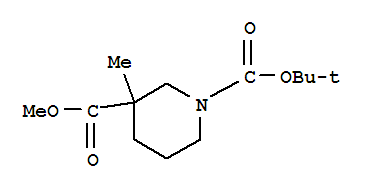 N-BOC-3-甲基-3-哌啶甲酸甲酯结构式