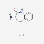 Structure of 2H-1-Benzazepin-2-one, 3-amino-1,3,4,5-tetrahydro-, hydrochloride (1:1)