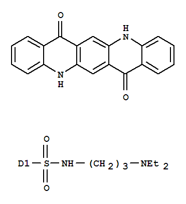 Structure of N-3-diethylamino)propyl-5,7,12,14-tetrahydro-7,14-dioxo-(Quino-[2,3-b] acridine sulfonamide