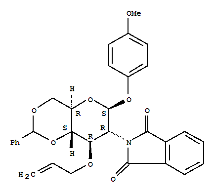 Structure of 4-METHOXYPHENYL 3-O-ALLYL-4,6-O-BENZYLIDENE-2-DEOXY-2-PHTHALIMIDO-BETA-D-GLUCOPYRANOSIDE