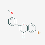 Structure of 4H-1-Benzopyran-4-one, 6-bromo-2-(3-methoxyphenyl)-