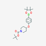 N-Boc-4-(4-(4,4,5,5-tetramethyl-1,3,2-dioxaborolan-2-yl)phenoxy)piperidine结构式