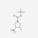 2-Methyl-2-propanyl 3-amino-4-methyl-1-pyrrolidinecarboxylate结构式