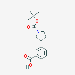 3-(3-CARBOXY-PHENYL)-PYRROLIDINE-1-CARBOXYLIC ACID TERT-BUTYL ESTER结构式