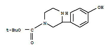 Structure of 3-(4-HYDROXY-PHENYL)-PIPERAZINE-1-CARBOXYLIC ACID TERT-BUTYL ESTER