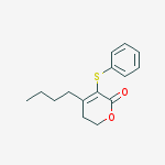 Structure of 2H-Pyran-2-one, 4-butyl-5,6-dihydro-3-(phenylthio)-