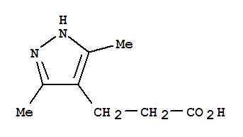 3-(3,5-二甲基-1H-吡唑-4-基)丙酸 1HCL结构式