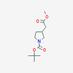 Structure of tert-butyl 3-(2-methoxy-2-oxoethyl)pyrrolidine-1-carboxylate