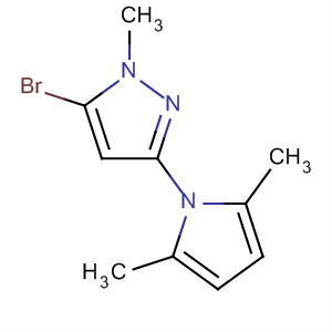 1H-Pyrazole, 5-bromo-3-(2,5-dimethyl-1H-pyrrol-1-yl)-1-methyl-结构式