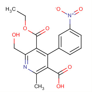 Structure of 3,5-Pyridinedicarboxylic acid,2-(hydroxymethyl)-6-methyl-4-(3-nitrophenyl)-, 5-ethyl ester