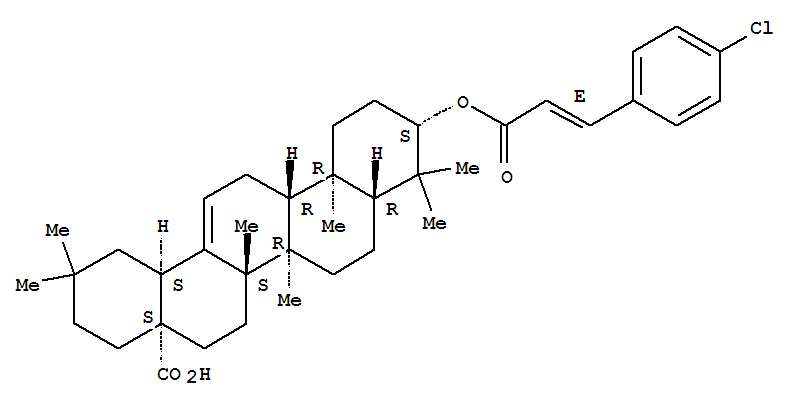 3-beta-羟基齐墩果酸 4-氯苯基丙烯酸酯结构式