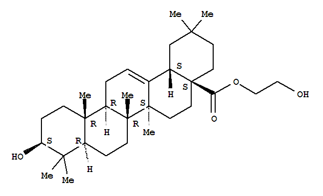 Chemical structure of 2-Hydroxyethyl oleanolate