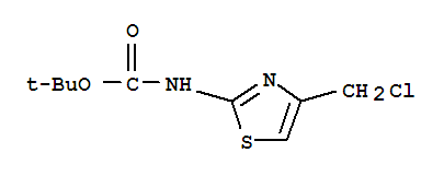 tert-Butyl 4-(chloromethyl)thiazol-2-ylcarbamate结构式