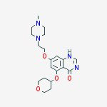 Structure of 7-[2-(4-methylpiperazin-1-yl)ethoxy]-5-(oxan-4-yloxy)-1H-quinazolin-4-one