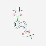 tert-butyl 4-(4,4,5,5-tetramethyl-1,3,2-dioxaborolan-2-yl)-1H-indole-1-carboxylate结构式