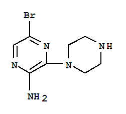 Structure of 2-AMINO-5-BROMO-3-PIPERAZIN-1-YLPYRAZINE