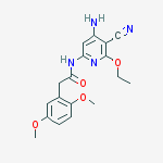 Structure of N-(4-Amino-5-cyano-6-ethoxy-2-pyridinyl)-2,5-dimethoxybenzeneacetamide