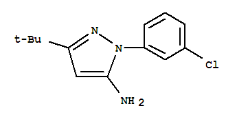 5-叔丁基-2-(3-氯-苯基)-2H-吡唑-3-胺结构式