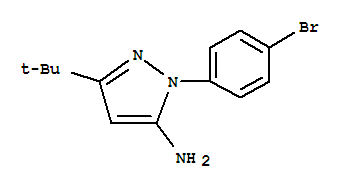 Structure of 2-(4-BROMO-PHENYL)-5-TERT-BUTYL-2H-PYRAZOL-3-YLAMINE