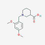 1-[(2,4-Dimethoxyphenyl)methyl]-3-piperidinecarboxylic acid结构式
