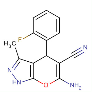 Pyrano[2,3-c]pyrazole-5-carbonitrile,6-amino-4-(2-fluorophenyl)-1,4-dihydro-3-methyl-结构式