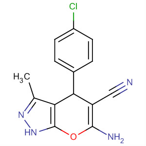 Pyrano[2,3-c]pyrazole-5-carbonitrile,6-amino-4-(4-chlorophenyl)-1,4-dihydro-3-methyl-结构式